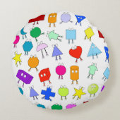 Farbiges geometrisches Muster für 2D & 3D-Formen f Rundes Kissen (Rückseite)