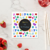 Farbiges geometrisches Muster für 2D & 3D-Formen f Serviette (Beispiel)