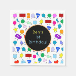 Farbiges geometrisches Muster für 2D & 3D-Formen f Serviette