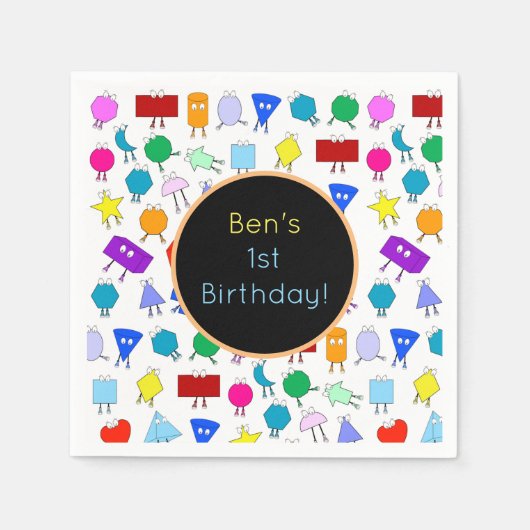 Farbiges geometrisches Muster für 2D & 3D-Formen f Serviette (Vorderseite)