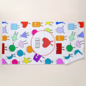 Farbiges geometrisches Muster für 2D & 3D-Formen f Strandtuch (Vorderseite)