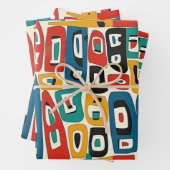 Farbiges geometrisches Muster Geschenkpapier Set (Beispiel)
