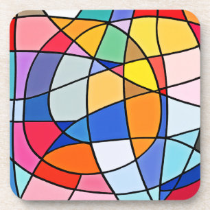 Farbiges geometrisches Muster Getränkeuntersetzer