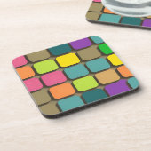 Farbiges geometrisches Muster Getränkeuntersetzer (Linke Seite)
