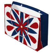 Farbiges geometrisches Muster Große Geschenktüte (Rückseite Schrägansicht)