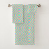 Farbiges geometrisches Muster Handtuch-Set  Badhandtuch Set (Insitu)