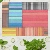 Farbiges geometrisches Muster in Regenbogen Geschirrtuch (Gefaltet)