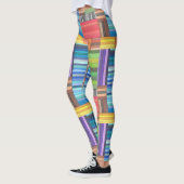 Farbiges geometrisches Muster in Regenbogen Leggings (Links)