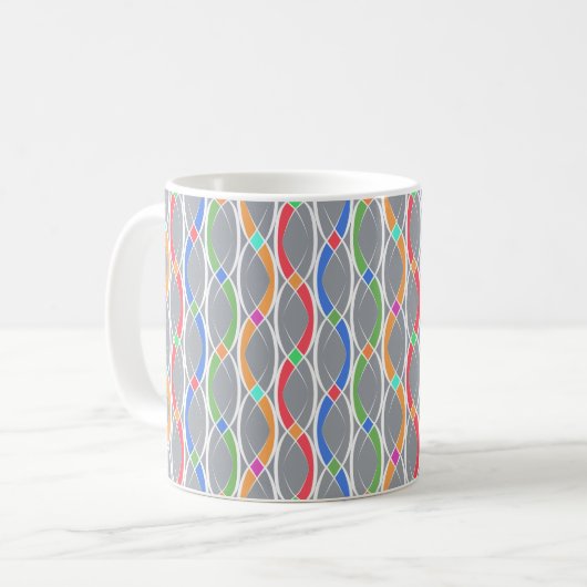 Farbiges geometrisches Muster. Kaffeetasse (Vorderseite Links)