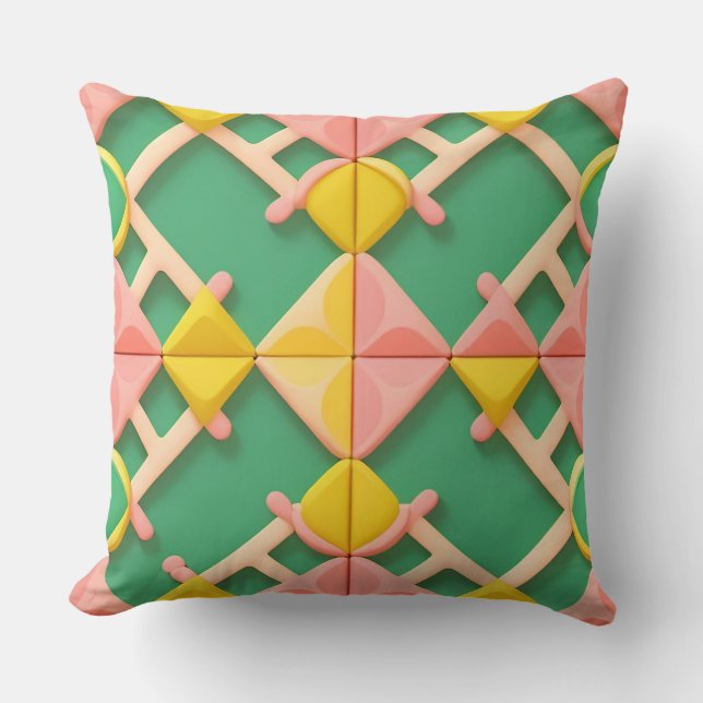 Farbiges geometrisches Muster Kissen (Vorderseite)