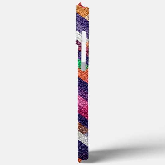 Farbiges geometrisches Muster - Leather Look Case-Mate iPhone Hülle (Rückseite / Links)