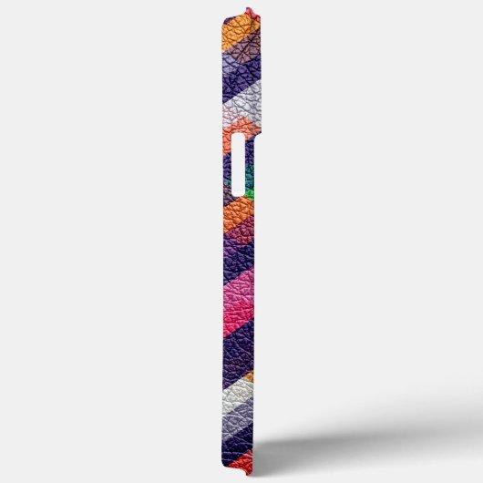 Farbiges geometrisches Muster - Leather Look Case-Mate iPhone Hülle (Rückseite / Rechts)