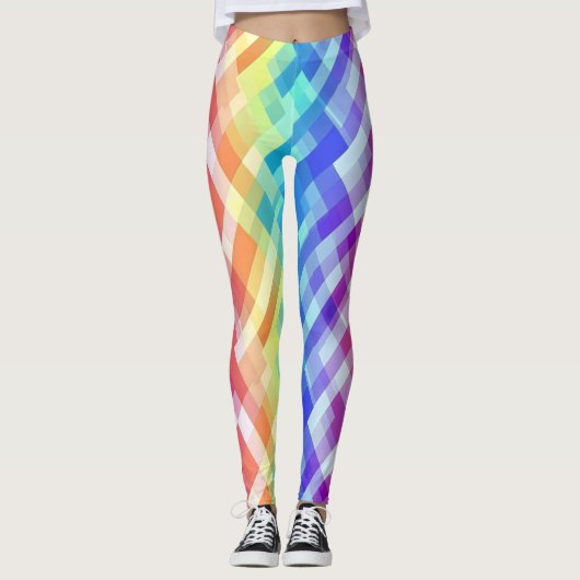 Farbiges geometrisches Muster Leggings (Vorderseite)