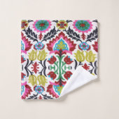 Farbiges geometrisches Muster, leuchtendes Muster Badhandtuch Set (Waschlappen)