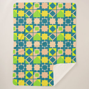Farbiges geometrisches Muster mit dynamischen Form Sherpadecke