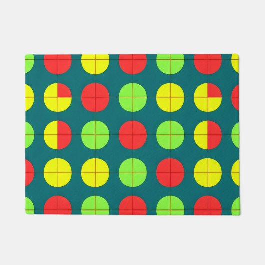 Farbiges geometrisches Muster mit grün, rot Fußmatte (Vorderseite)