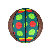 Farbiges geometrisches Muster mit grün, rot Mini Basketball (Vertikal)