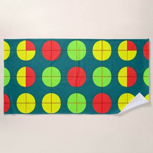 Farbiges geometrisches Muster mit grün, rot Strandtuch (Vorderseite)