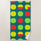 Farbiges geometrisches Muster mit grün, rot Strandtuch (Vorderseite)