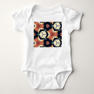 Farbiges geometrisches Muster mit Hexagon Square Baby Strampler