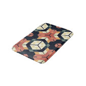 Farbiges geometrisches Muster mit Hexagon Square Badematte (Schrägansicht)