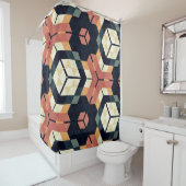 Farbiges geometrisches Muster mit Hexagon Square Duschvorhang (Beispiel)