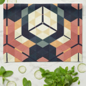 Farbiges geometrisches Muster mit Hexagon Square Geschirrtuch (Gefaltet)