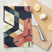 Farbiges geometrisches Muster mit Hexagon Square Geschirrtuch (Viertel Falte)