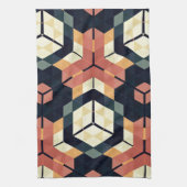 Farbiges geometrisches Muster mit Hexagon Square Geschirrtuch (Vertikal)