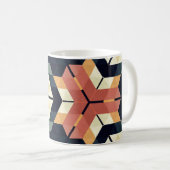 Farbiges geometrisches Muster mit Hexagon Square Kaffeetasse (VorderseiteRechts)