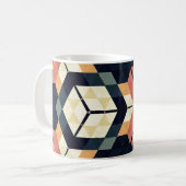 Farbiges geometrisches Muster mit Hexagon Square Kaffeetasse (Vorderseite Links)