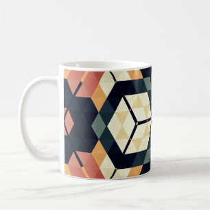 Farbiges geometrisches Muster mit Hexagon Square Kaffeetasse