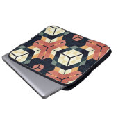 Farbiges geometrisches Muster mit Hexagon Square Laptopschutzhülle (Vorne Knopf)