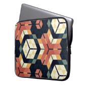 Farbiges geometrisches Muster mit Hexagon Square Laptopschutzhülle (Vorderseite Links)