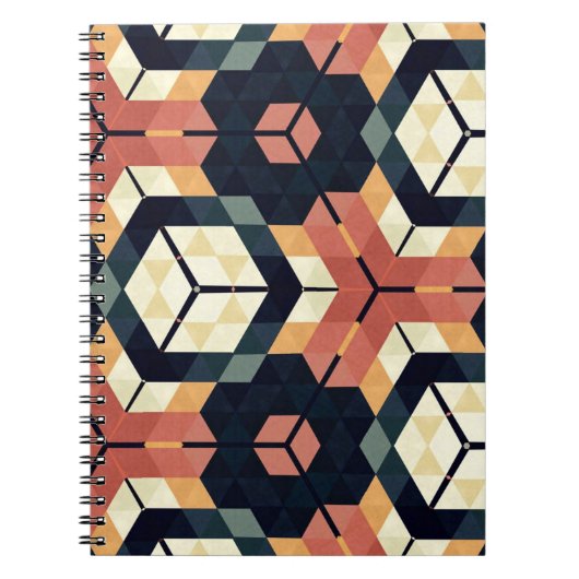 Farbiges geometrisches Muster mit Hexagon Square Notizblock (Vorderseite)