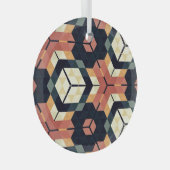 Farbiges geometrisches Muster mit Hexagon Square Ornament Aus Glas (Vorderseite Rechts)