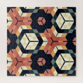 Farbiges geometrisches Muster mit Hexagon Square Puzzle (Vertikal)