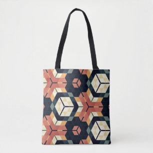 Farbiges geometrisches Muster mit Hexagon Square Tasche