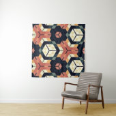 Farbiges geometrisches Muster mit Hexagon Square Wandteppich (Beispiel)