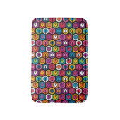 Farbiges geometrisches Muster mit Hexagonen Badematte (Vorderseite Vertikal)