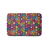 Farbiges geometrisches Muster mit Hexagonen Badematte (Vorderseite)
