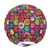 Farbiges geometrisches Muster mit Hexagonen Baseball (Rückseite)