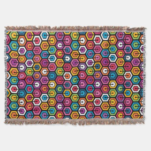Farbiges geometrisches Muster mit Hexagonen Decke (Vorderseite)