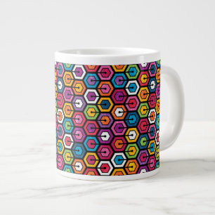 Farbiges geometrisches Muster mit Hexagonen Jumbo-Tasse