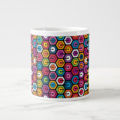Farbiges geometrisches Muster mit Hexagonen Jumbo-Tasse (Vorderseite)