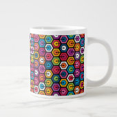Farbiges geometrisches Muster mit Hexagonen Jumbo-Tasse (Rechts)