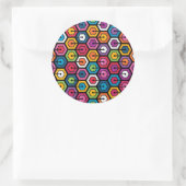 Farbiges geometrisches Muster mit Hexagonen Runder Aufkleber (Tasche)