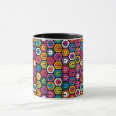 Farbiges geometrisches Muster mit Hexagonen Tasse (Zentrum)