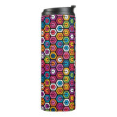 Farbiges geometrisches Muster mit Hexagonen Thermosbecher (Nach links gedreht)