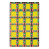 Farbiges geometrisches Muster mit symmetrischem De Mini Klemmbrett (Rückseite)